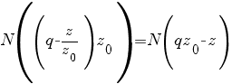 N((q-z/z_0)z_0)=N(qz_0-z)