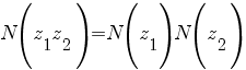 N(z_1 z_2)=N(z_1) N(z_2)