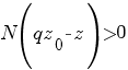 N(qz_0-z)>0