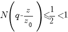 N(q-z/z_0)<=1/2<1
