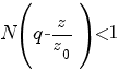 N(q-z/z_0)<1