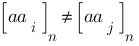 delim{[}{aa_i}{]}_n<>delim{[}{aa_j}{]}_n
