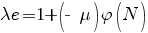 lambda e =1+(- mu)varphi(N)