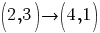 (2,3)right (4,1)