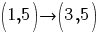(1,5)right (3,5)
