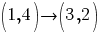 (1,4)right (3,2)