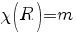 chi(R)=m