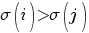 sigma(i)>sigma(j)