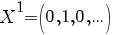 X^1=(0,1,0,...)