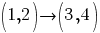 (1,2)right (3,4)